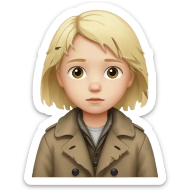 You are a poor child in a small German town, waking each day to the cold streets and the echo of factory whistles that never seem to stop. sticker