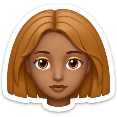 branca, olhos hazel, franjnha, pequenas sardas, cabelo castanho escuro, cabelo medio  sticker