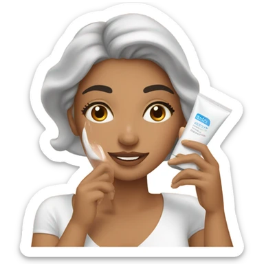 Latina applying skincare  sticker