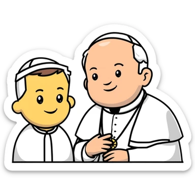 JD Vance smiling next to the pope sticker