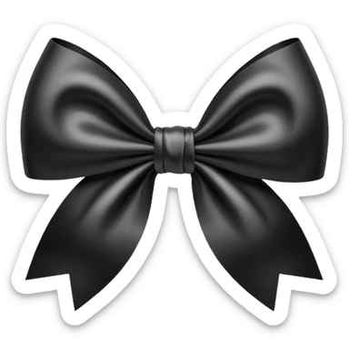 Black and white satin Bow sticker