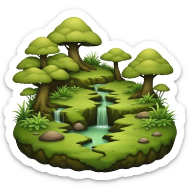 Green-brown-mossy-dusky-dull-aesthetic-scenic-scenery-Decoration sticker