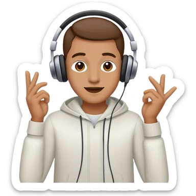  He listens to songs while enjoying himself sticker