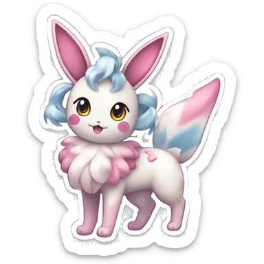 Kawaii Gorgeous Beautiful Shiny Sparkly Sylveon-Pokémon full body sticker sticker