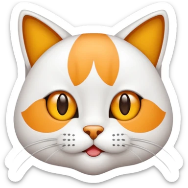 Tüylü beyaz Kedi sticker