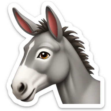 Donkey female with red lips- blue eyelashes sticker