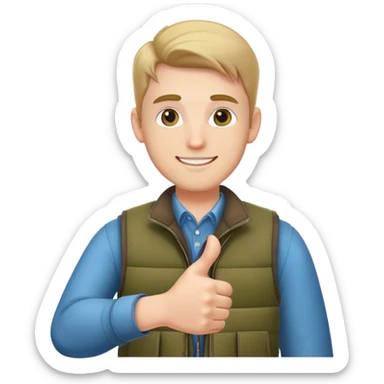 Finance bro gilet thumbs up sticker