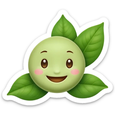 Baby matcha leaf smiling sticker