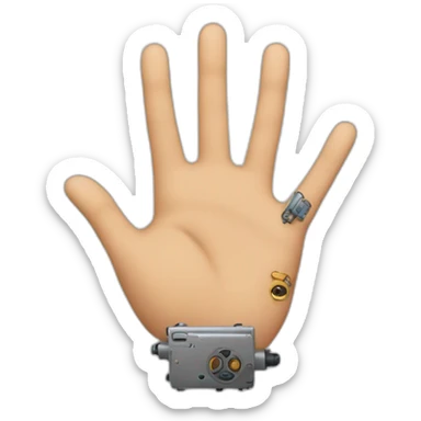 Una mano con una maquina de tatuar y el pulgar arriba sticker