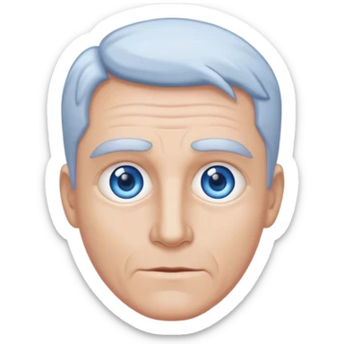gray man blue eyes Without mustache sticker