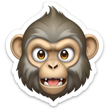 Angry monkey with steam coming out his ears  sticker