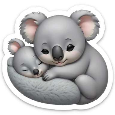 Meme-Worthy Cute Sleeping Koala Portrait Emoji, Head resting peacefully with a contented smile, showcasing a cuddly build and a luxuriously soft grey fur, eyes shut in a serene, restful snooze, Simplified yet hilariously adorable features, highly detailed, glowing with a soft, drowsy light, high shine, relaxed and utterly lovable, stylized with an air of playful laziness, bright and heartwarming, soft glowing outline, capturing the essence of a comically sleepy koala, so meme‐worthy it feels like it could instantly become the next viral sensation of adorable slumber! sticker