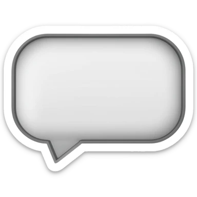 3d white messenger chat with grey outlines sticker