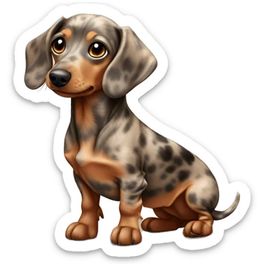 Tan merle mini dachshund sticker