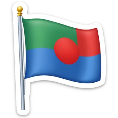 Un drapeau avec du bleu en haud du vers en bas et un cercle rouge aj milieux sticker