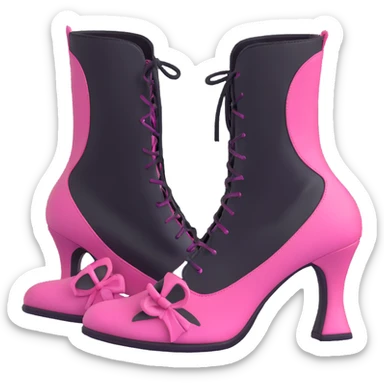 BLACKPINK-inspired gothic shoes, no hearts, black and pink, cute  sticker