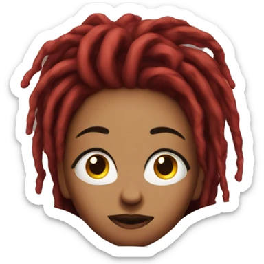 Lady with red dreadlocks laying on stomach on bed watching tv sticker