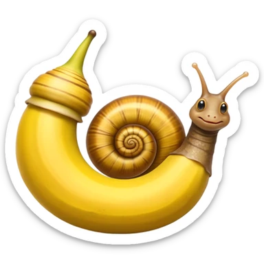 A snail mixed with a banana like a banana slug sticker