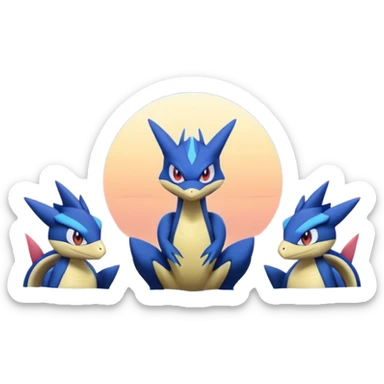 Inteleon-Samurott-Greninja-dusin sticker