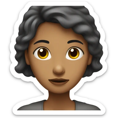 Una mujer de pelo oscuro durmiendo sobre la mesa sticker