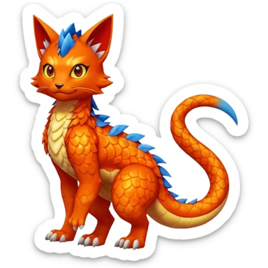 Gabite-Veemon-Digimon-Peppercat-Pokémon-Flamedramon-fusion-animal-hybrid-creature, Full body  sticker