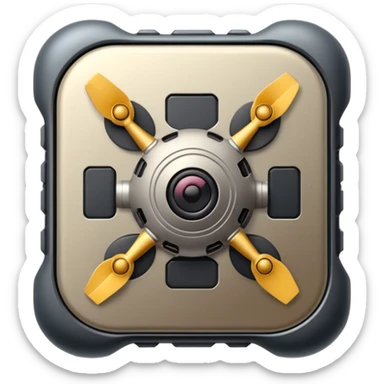 ultra realistic processor with a small drone picture sticker