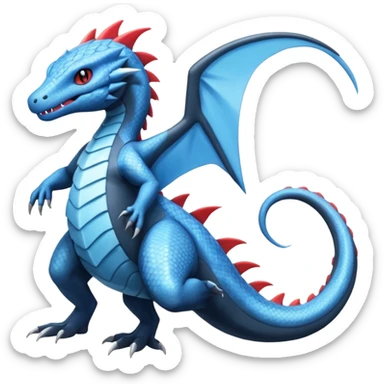 Salandit-Amaura-Salamence-hybrid-fusion (full body) sticker