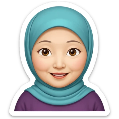 OLD ASIAN WOMAN WITH HIJAB, CHUBBY sticker
