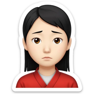 Sad narrow-eyed Chinese sticker