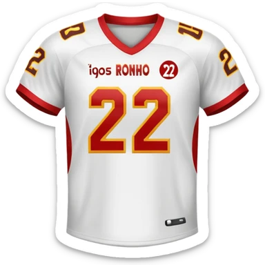 White football jersey at the back with number 22 and my name RONIHO  sticker