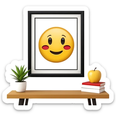 Minimalist style framed Inspirational Wall Art hanging on a basic wall,  high detail, still life, no emoji icons, no emoji, no human figures, 4k
 sticker