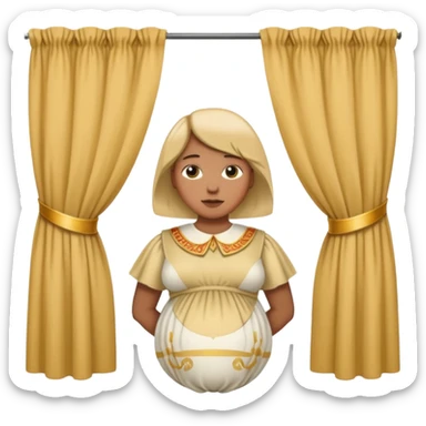 🫃 but with parted middle hair (curtains)  pregnant and in a roman collar  sticker