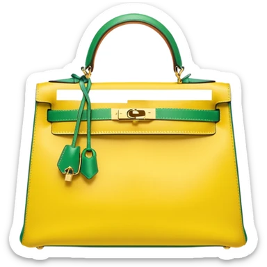 hermes kelly yellow green bag sticker