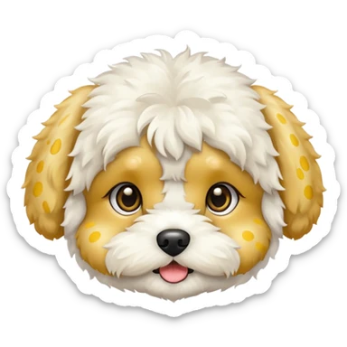 maltipoo white with light yellow spots  sticker