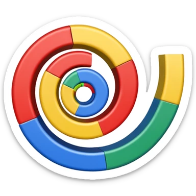 A single, smooth spiral ribbon curling gracefully upward, with small colored blocks along one edge to represent bases. Clean white background, scientific style. The spiral represents single-stranded mRNA (not DNA). Show only one ribbon, no ladder, no pairs, no second strand, no double helix. sticker