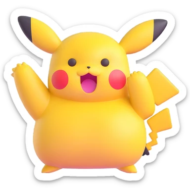 round chubby Pikachu with blemishes sticker