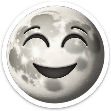 Smiling moon sticker