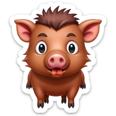 wild boar, afraid of cooked bacon sticker