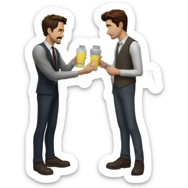 Tony Stark and Peter Parker selling lemonade  sticker