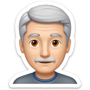 a gray-haired man without a mustache or beard sticker