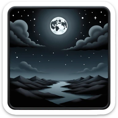 dark and eerie scene, the entire world covered in darkness. The sky is deep black with no stars or light, no moon, no glow just total void and silence. The atmosphere feels ominous and unsettling, as if darkness has swallowed everything. No characters, no visible light sources sticker
