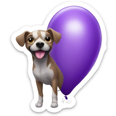 purple dog balloon sticker
