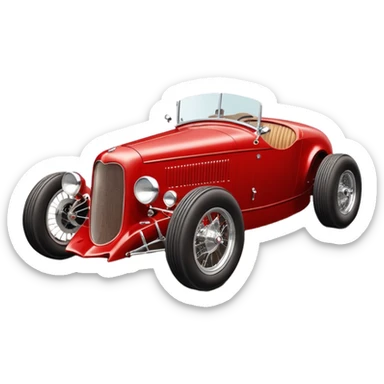  Brown-red Fenderless extended-wheelbase 1933 luxury racing Ford lowered powerful V-8 engined racing car featuring advanced rugged 4 wheel independent suspension, power steering, disc brakes, small leather covered steering wheel, side mounted cowl exhaust  sticker