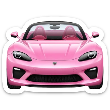 pink sports car emoji, sleek and fun, apple style sticker