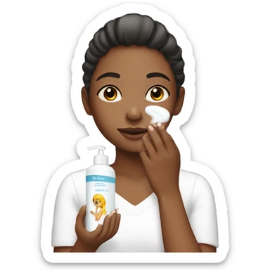 Girl applying moisturiser  sticker