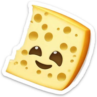 cheese slice with hidden face sticker