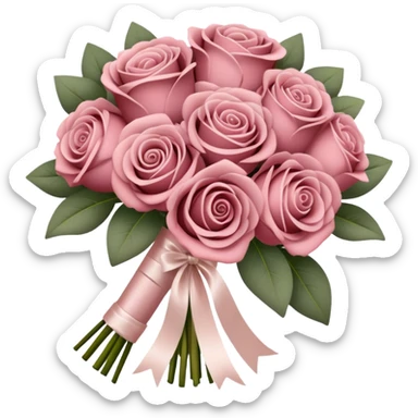 Dusty rose Bridal bouquet sticker