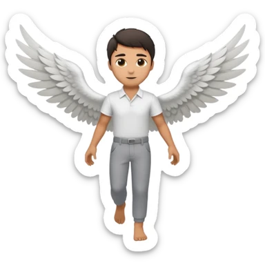 A man flying with wings in shert and pants sticker
