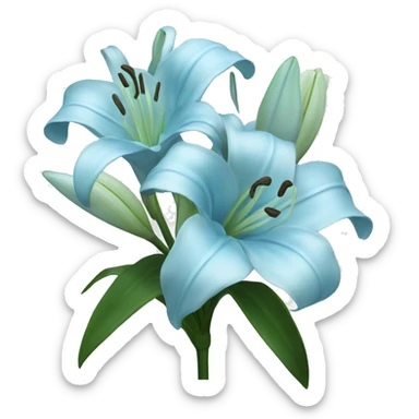 baby Blue bouquet Lily flowers sticker