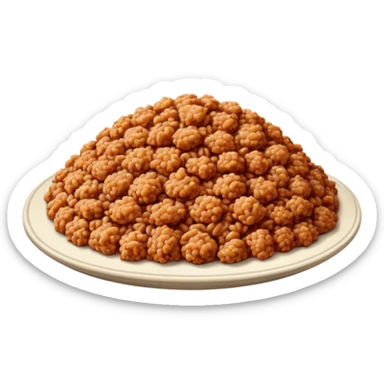 a pile of cooked ground turkey, simple, clear sticker